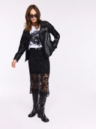 Cotton blouse with a feminine sequin flower