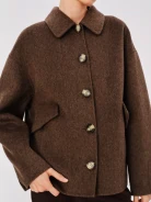 Double-sided oversized chocolate jacket