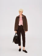 Double-sided oversized chocolate jacket