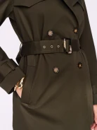 Short dark green trench coat