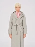 Gray double-faced merino wool coat
