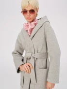 Gray double-faced merino wool coat