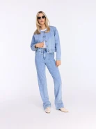 Embroidered bright high-waisted jeans