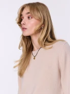 Beige wool sweater with a simple cut