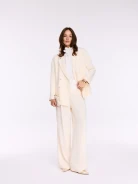 Cream viscose jacket with double-breasted fastening