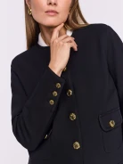Black boxy jacket with gold buttons