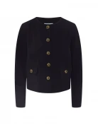 Black boxy jacket with gold buttons