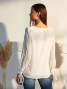 BLOUSE WITH BINDING AT SLEEVES