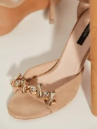 BEIGE EMBELLISHED SANDALS