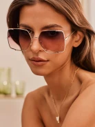 LARGE GLASSES WITH PINK LENSES