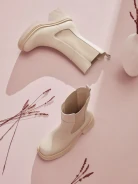 BEIGE PLATFORM BOOTS