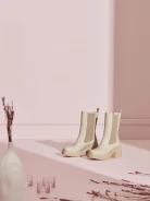 BEIGE PLATFORM BOOTS