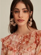 CIRCLE EARRINGS WITH FLOWERS