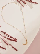 GOLD-PLATED MOON NECKLACE