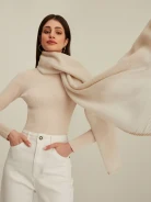 BEIGE PLEATED SHAWL