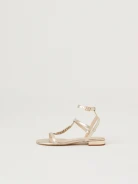 Gold sandals with crystals
