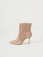 Beige openwork boots