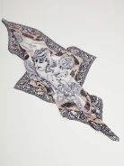 Large silk gavroche with patterns