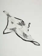 Black and white silk gavroshka