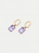 Earrings with purple crystals