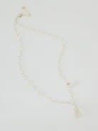 Brass necklace with rock crystal