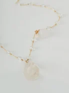 Brass necklace with rock crystal