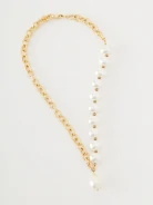 Gold-plated pearl necklace
