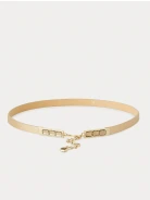 Narrow belt with crystals
