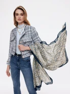 Navy blue viscose scarf