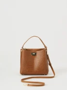 Brown bag with crocodile texture