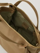 Brown natural leather travel bag