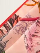 Silk pink patterned gavroshka