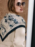 Silk scarf in regular pattern