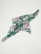 Silk gavroche with floral pattern