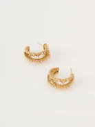Stainless steel earring with zircons