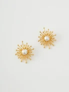 Gold-plated earrings with natural cultured pearls