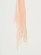 Powder pink linen shawl with tassels