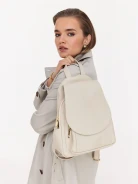 Cream natural leather backpack