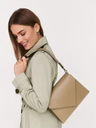 Brown leather handbag