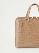 Briefcase bag in taupe color