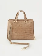 Briefcase bag in taupe color