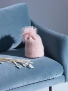 PINK CAP WITH MOHAIR AND WOOL