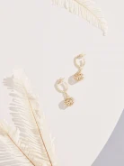 GOLD-PLATED EARRINGS WITH HEARTS