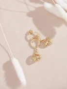 GOLD-PLATED EARRINGS WITH HEARTS
