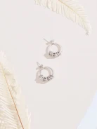 SILVER EARRINGS WITH CRYSTALS
