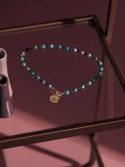 TURQUOISE NECKLACE WITH COIN