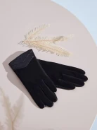 SUEDE AND LEATHER GLOVES WITH QUILTING