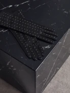 LEATHER GLOVES WITH GOLD ELEMENTS