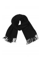 BLACK SCARF WITH TASSELS