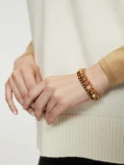 Bracelet set with natural leather